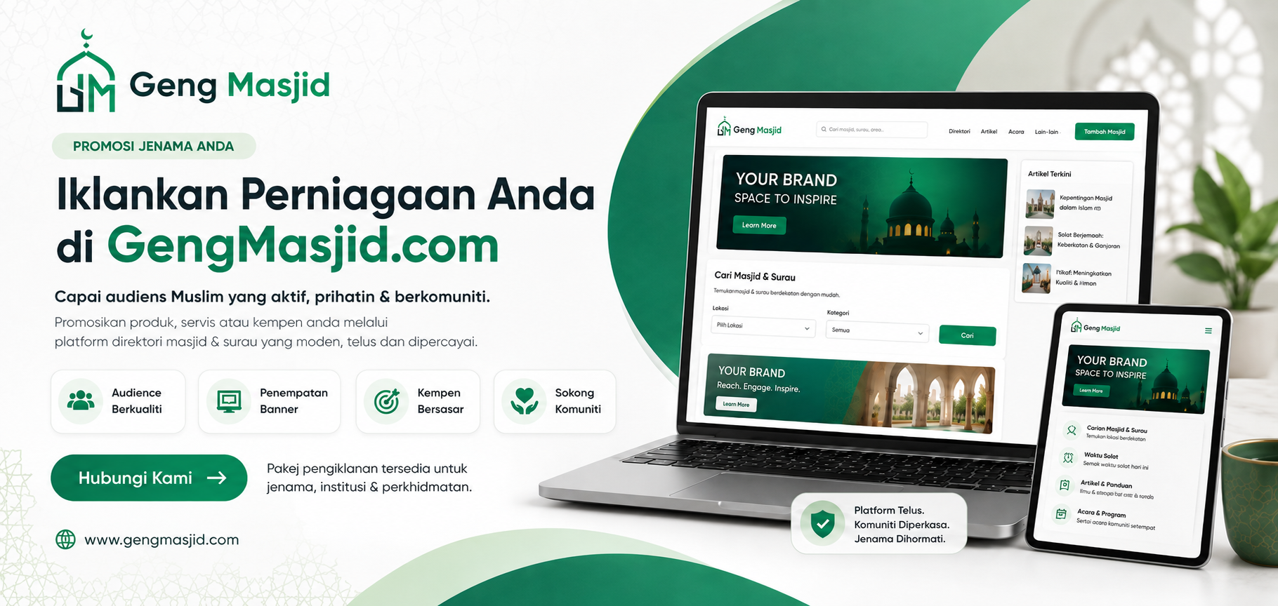 Iklankan Perniagaan Anda di GengMasjid.com